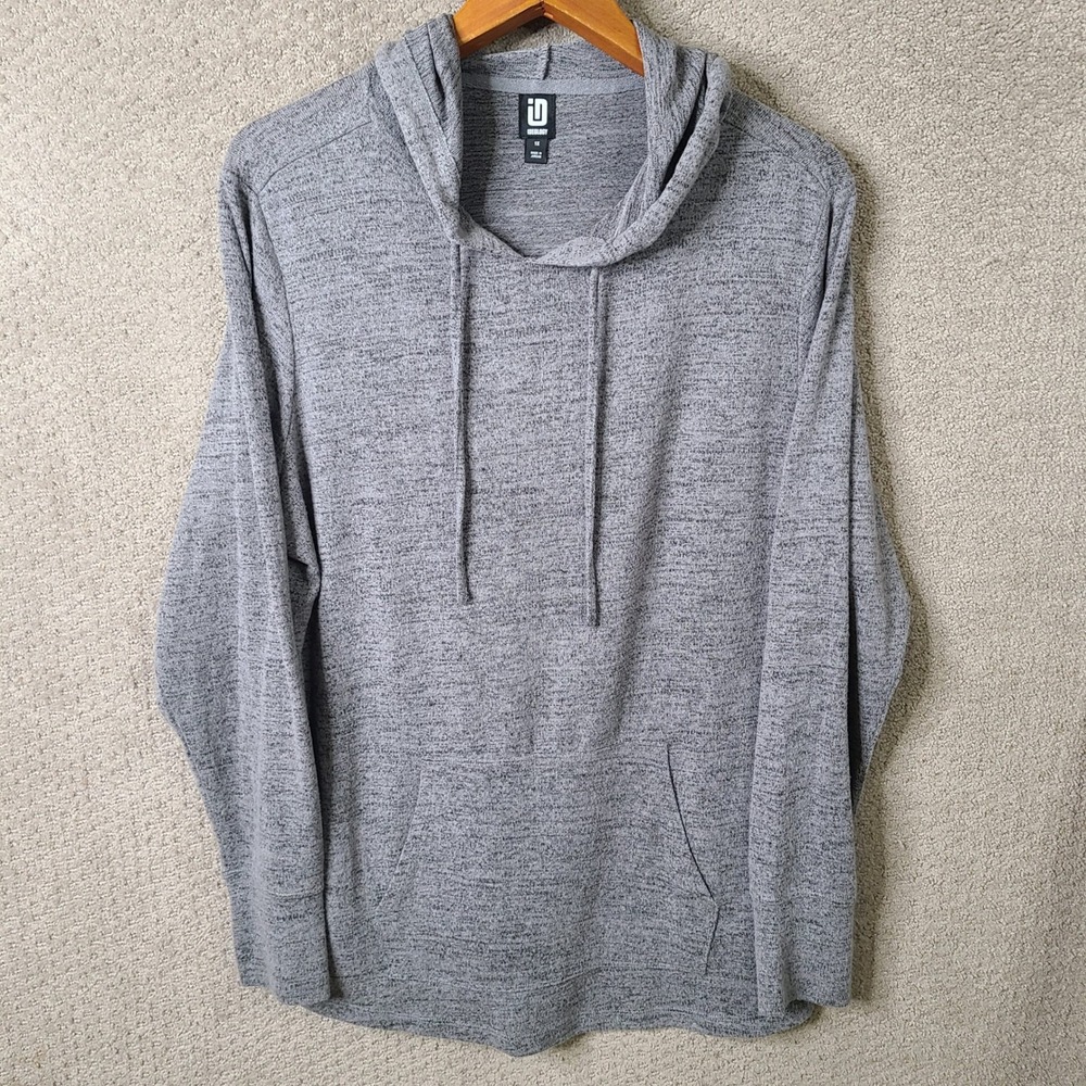 Ideology‎ Hoodie Womens 1X Gray Space Dye Pullover Rayon Blend Athletic Stretch